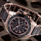 DETOMASO TREVISO MENS CERAMIC SPORTS WATCH CHRONOGRAPH ROSE GOLD QUARTZ NEW