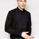 HUGO by Hugo Boss – Schmales Hemd mit Latz vorne