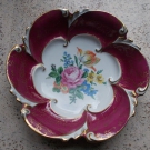 Schale Zierschale Blumen Goldrand Graf v. Henneberg Ilmenau vor 1973
