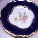 Lindner Schale Teller kobalt Gold Blumen