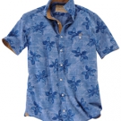 Sport Hemd 1/2 mit floralem Muster, blau in 6XL