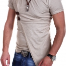Tazzio Longline T-Shirt mit Schnalle Beige 141