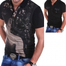 DIESEL Herren Poloshirt ADAO/ANGI T-Shirt Schwarz/Weiß/Grau NEU