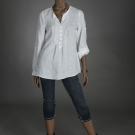 L'ARGENTINA Bluse Gr. 38 weiß 100 % Leinen ORIGINAL