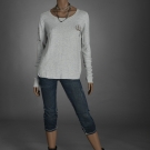 L'ARGENTINA Pullover leicht Gr. 38 grau Baumwolle AKTUEL