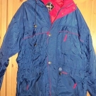 dunkelblaue, gefütterte Unisex-Windjacke 