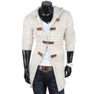 AZZIO Top Herren Kapuzen Strickjacke 86916 Grobstrick Pullover Jacke Mantel