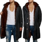 C. Pp. Herren Oversize Parka Winter Mantel Jacke mit Kunst Pelz gefüttert Kapuze