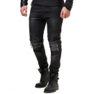 RedBridge 4047 Jeans Hose Denim Herren Slim Fit Swag Kunstleder Zipper Schwarz