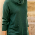 PULLOVER mit ROLLKRAGEN von SIGNORA Baumwolle Farbe grün GR. 38 NEU