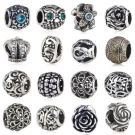 Echt 925er Sterling Silber Kristall Retro European Bead Charm Element Armbänder