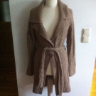 L' Argentina Woll Strick Mantel Jacke Mit Gürtel Gr. M Conleys