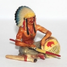 Elastolin - 7cm - Indianer Häuptling Wachser 1er in grauer Hosenfarbe- selten!