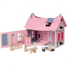 Janod 4506534 - Puppenhaus klein Mademoiselle (mit Zubehör), rosa