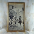 1 TABLEAU SOIE TISSEE NEYRET FRERES ST ETIENNE FRANCE LA LAITIERE