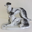 Fasold und Stauch F&S Porzellan glasiert Windhunde Tiere ca. 30 x 21 cm xz