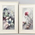 k3i21- 2x Disteln (vor den Tünen der Insel Sylt), Ölgemälde sign. Kluge, 20.jh.