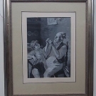 CASH'S NEYRET FRERES F&G MONOCHROME LARGE SILK PICTURE "ENFILERAS PAS" 19" x 15"
