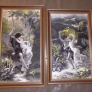 Lot de 2 tableaux tissu sur soie NEYRET FRERES SILK