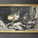 Jeanne d'Arc , Tissé de soie .tableau en soie de Saint-Etienne