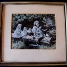 Soie tissée A cheval sur un tronc !  Neyret Frs  P. Tarrant Couleurs Vintage 