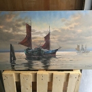 Ölgemälde um 1950-60 Signiert " Fischerboote "