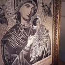 Silk Picture, Antique French Beautifully Woven in Carved Giltwood Frame