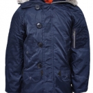 Boys Coat Anorak Faux Fur Lined Snorkel Hood NAVY Blue Parka Kids 3 to 11 Years