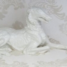 Nymphenburg Porzellan Figur - Windhund Barsoi Greyhound Hund weiß Kärner #286