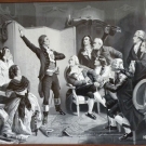 TABLEAU EN SOIE TISSEE FIN 19eme " ROUGET DE LISLE LA MARSEILLAISE "