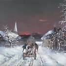 Lothar Michael Bürger 1866-1943 Wien Holztransport im Winter Ölgemälde um 1900