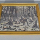 TISSÉ SUR SOIE CERFS FORET APRÈS ROSA BONHEUR / TISSE SUR SOIE NEYRET FRÈRES