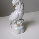 Papagei Porzellan Figur, Thüringen Thuringia Figur Höhe ca. 18 cm