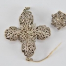 i04z10- Zubehör für Rosenkranz, Silber filigran, geprüft