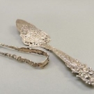 2x 800er Vorlegebesteck Tortenheber Zuckerzange durchbrochen gearbeitet 79,6 g