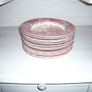 12 Suppenteller englische Keramik rotes Dekor 5x22,5cm 10x English Country Inns