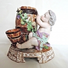 Antique German Porcelain Cherub Figurine Makers Mark on Base
