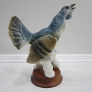 Porzellanfigur Auerhahn / Gemarkt / Martha Budich in Kronach / Dresden / ~1950er