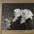 ART NOUVEAU TABLEAU SOIE TISSE E.SONREL " Les Rameaux " Neyret TBE