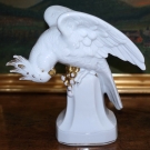 alte Porzellanfigur Vogel Papagei Porzellan antik Figur Art deco Jugendstil gold