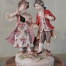 Enchanting 19th C Rauenstein Porcelain Figurine of a Courting Children 1840+