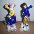 PAIR OF LATE 19th CENTURY SAMSON PORCELAIN FIGURES MAN & WOMAN Gold Anchor Marks