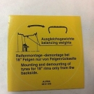 Original BMW ALPINA Aufkleber Montagehinweise Felgendeckel NEU 