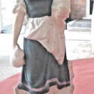 VICTORIAN PORCELAIN  FIGURINE LADY WITH A CHILD CONTINENTAL 10" High