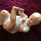 Antique Signed Gebruder Heubach German Bisque piano Baby Figurine