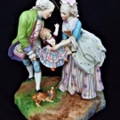 ANTIQUE JEAN GILLE PARIS PORCELAIN FRANCE   LARGE FAMILY FIGURE 1850's