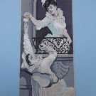 TABLEAU SOIE TISSÉE Couleurs Pierrot & Colombine 