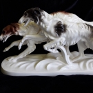 Barsoi-Figur, spielende Barsois aus Porzellan