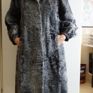 Eleganter Damen Persianermantel, Gr. L, grau, neuwertig