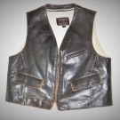 Herren echte Lederweste Vintage Marke Bomb Boogie, Größe XL, dunkelbraun